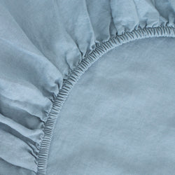 FITTED SHEET, ASH BLUE